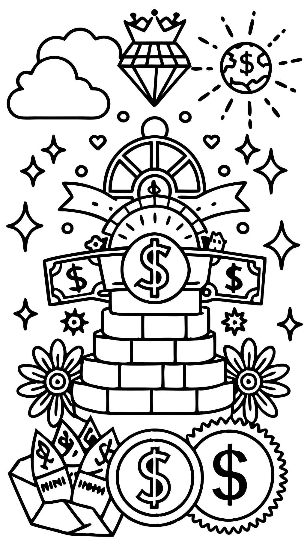 coloring pages for money